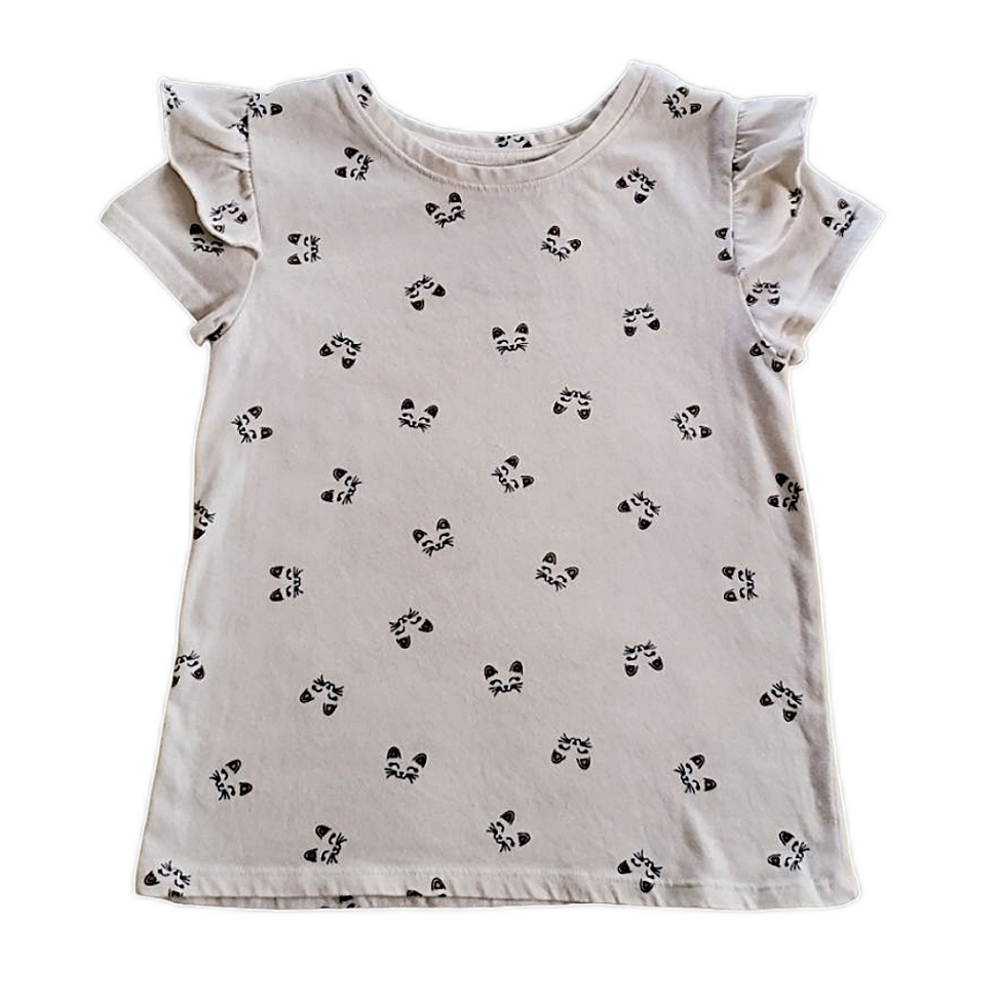 Garanimals Cat Print Flutter Sleeve T-Shirt - Picture 2 of 4